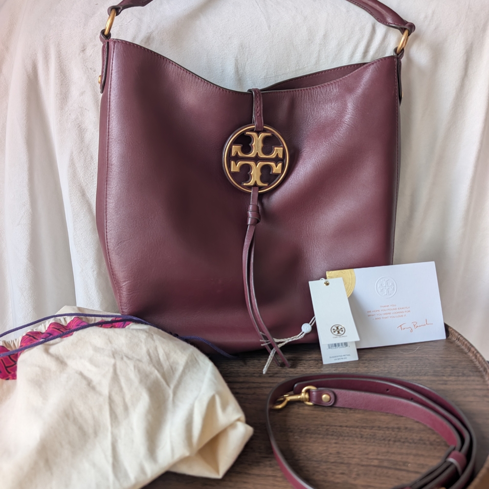 Tory Burch Miller Hobo Port Wine Bag